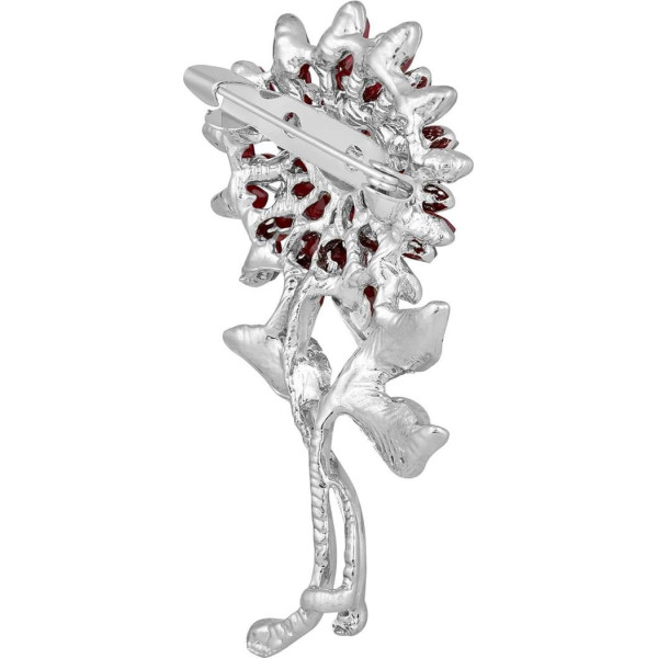 GR-mahi Sunflower Brooch / Lapel Pin Brooch (Red) [Premium Product]