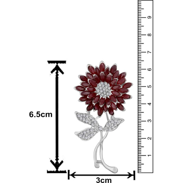 GR-mahi Sunflower Brooch / Lapel Pin Brooch (Red) [Premium Product]
