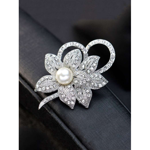 GR-YCFJBRCH-18FLW-WH Brooch (White) [Low Budget Product]