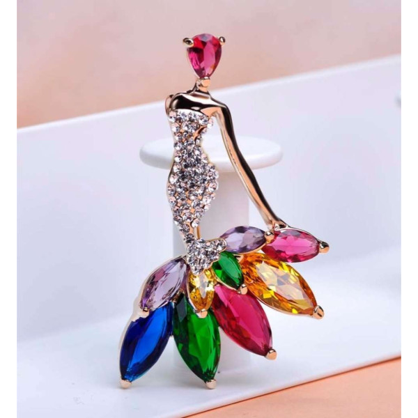 GR-Stylish and Trendy party Wear Jewellery Brooch (Multicolor) [Premium Product]