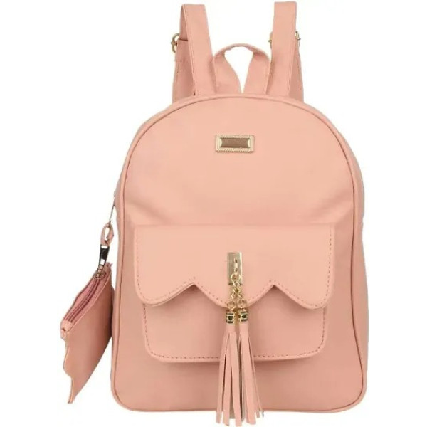 GR-Claspnclutch Latest Baby Pink Bagpack With Smal...