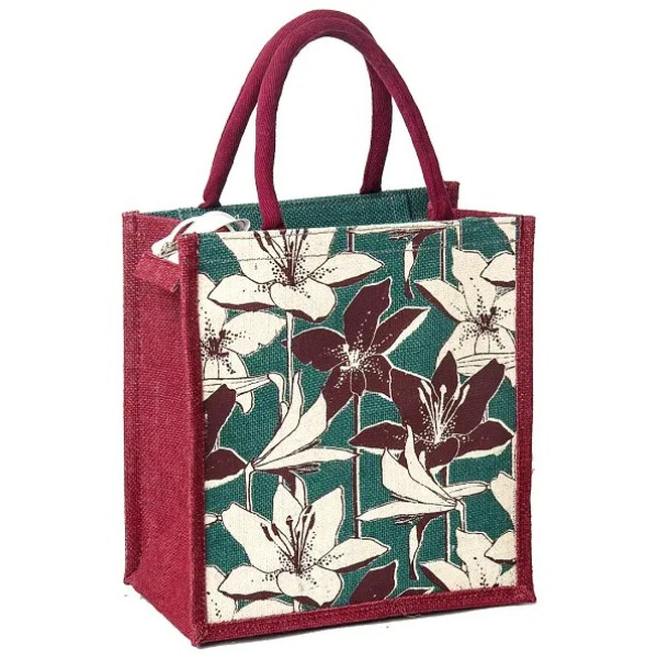 GR-Reusable Mandala Print Jute Shopping Bag: Eco-Friendly Style for Sustainable Shopping [Premium Product]