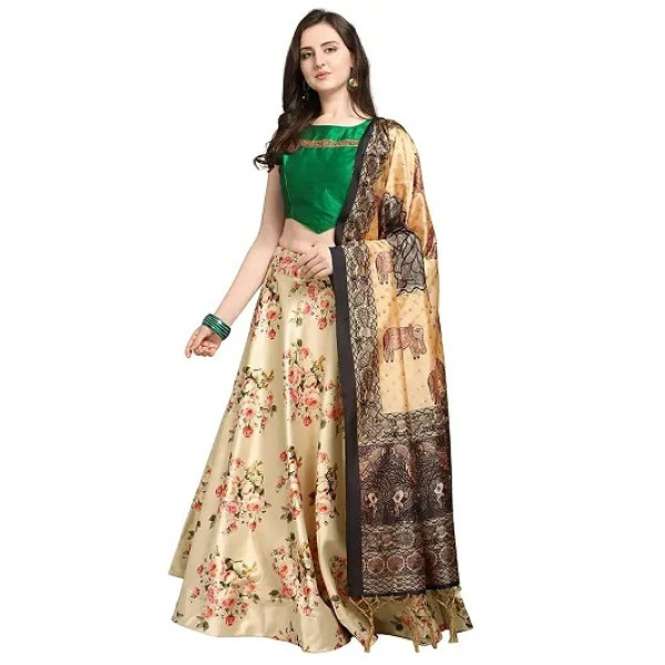 GR-Stylish Satin Lehenga Choli Set For Women [Low Budget Product]