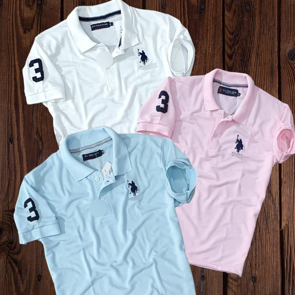 SP-Classic Comfort: Cotton Solid Half Sleeves Men's Polo T-Shirt Trio - Pack Of 3 [Premium Product]