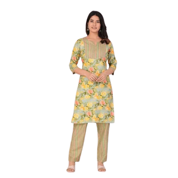 GR-Fancy Cotton Printed Kurta Bottom Set [Premium ...