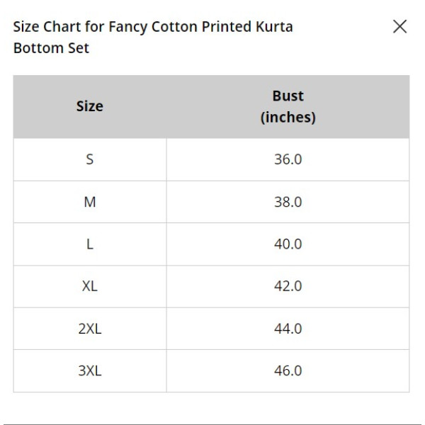 GR-Fancy Cotton Printed Kurta Bottom Set [Premium Product]