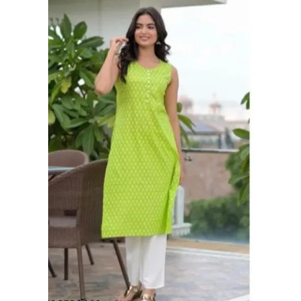 GR-Rayon Printed Kurta With Palazzo Set [Low Budget Product]