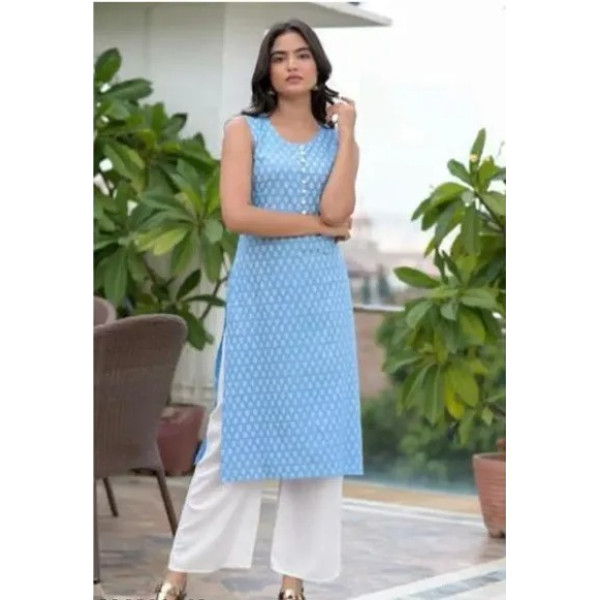 GR-Rayon Printed Kurta With Palazzo Set [Low Budget Product]