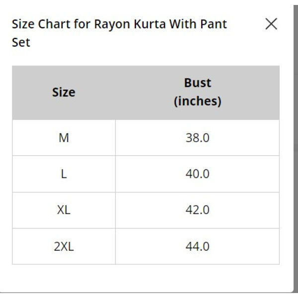 GR-Rayon Printed Kurta With Palazzo Set [Low Budget Product]