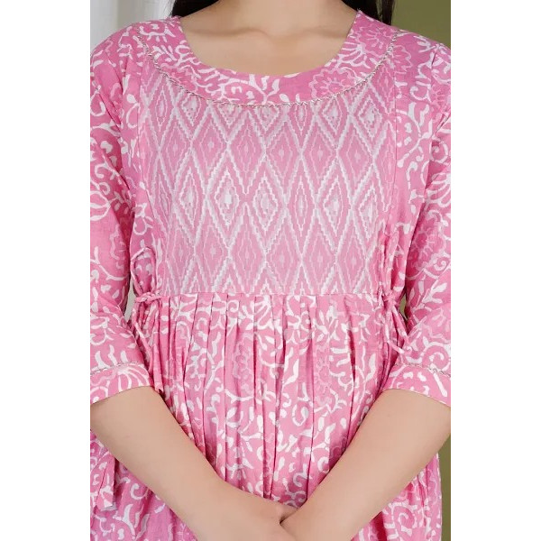 GR-Cotton Printed Maternity and Feeding Kurti [Premium Product]