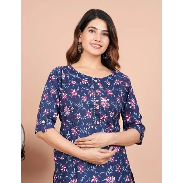 GR-Cotton Printed Maternity and Feeding Kurti [Premium Product]