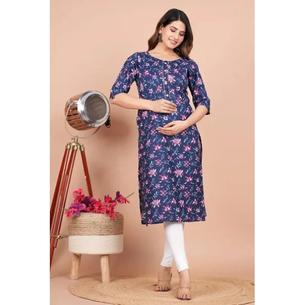 GR-Cotton Printed Maternity and Feeding Kurti [Premium Product]