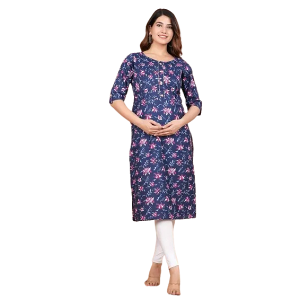 GR-Cotton Printed Maternity and Feeding Kurti [Pre...
