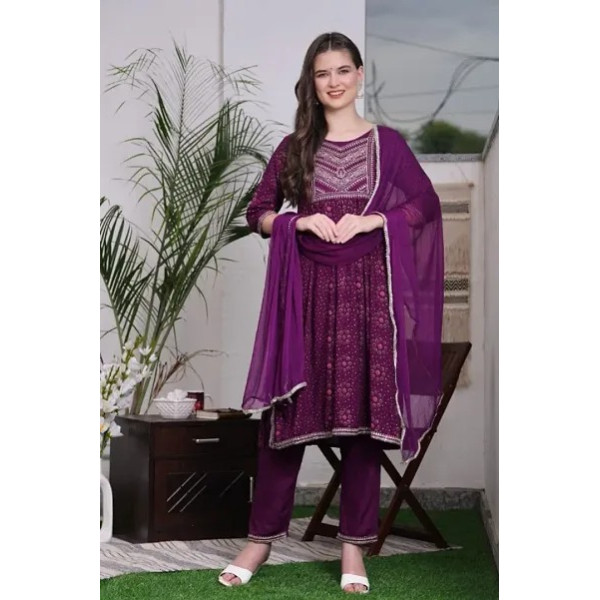 GR-Fancy Rayon Kurta Set For Women [Premium Product]