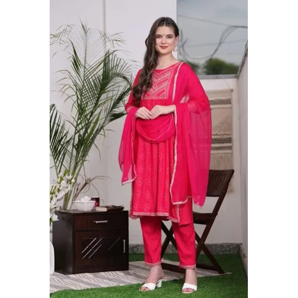 GR-Fancy Rayon Kurta Set For Women [Premium Product]