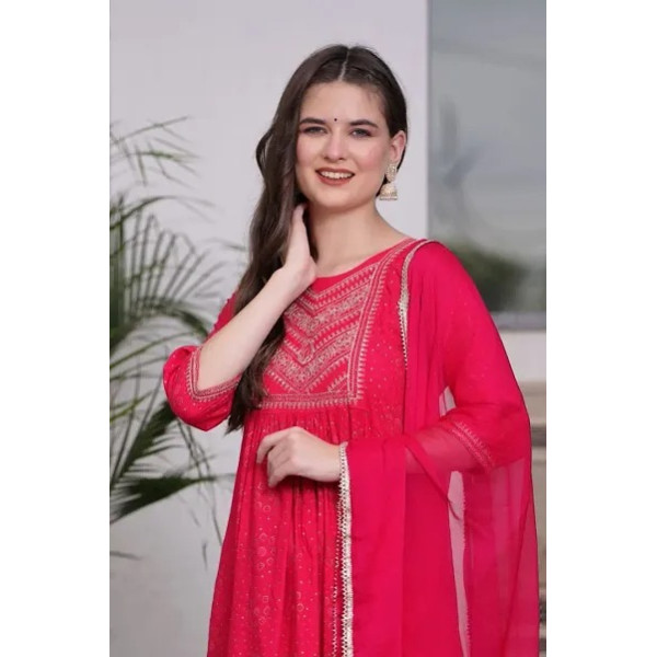 GR-Fancy Rayon Kurta Set For Women [Premium Product]