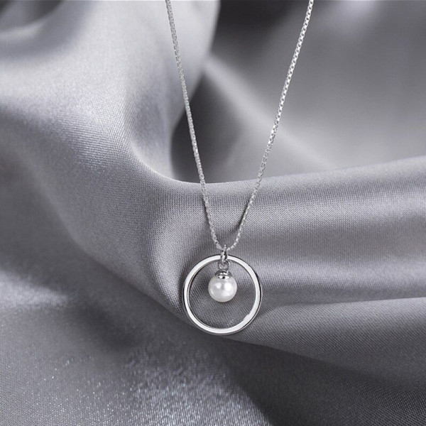 SP-Modern Pearl Necklace, Mother of The Bride or G...