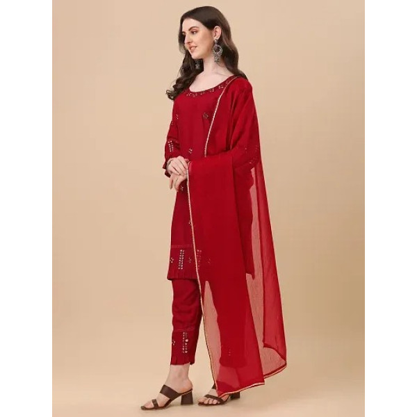 GR-Rayon Kurta Bottom Dupatta Set: Effortless Elegance [Premium Product] | Free Shipping 