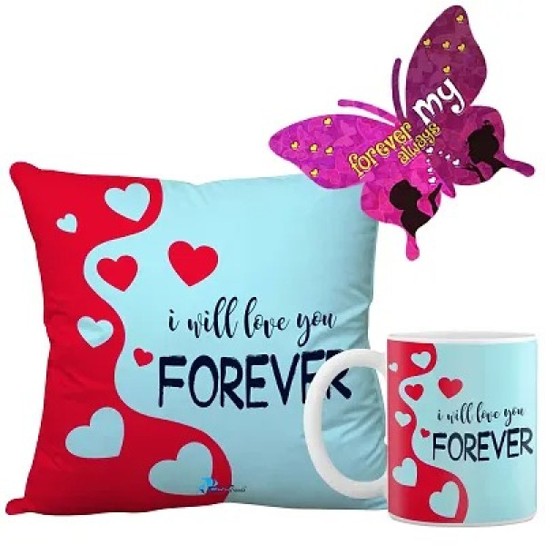 GR-Butterfly Love Gift Combo: Cushion Cover,  Free...