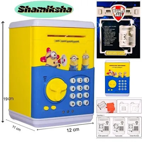 GR-SHAMIKSHA Mini Piggy Bank Safe Box Money Coin A...