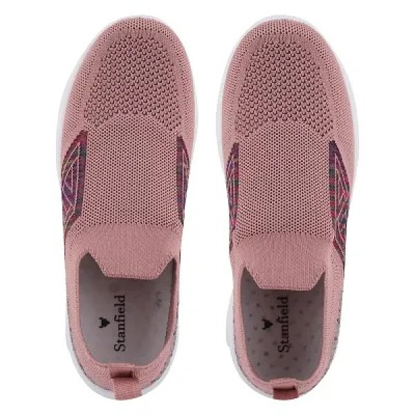 GR-Stylish Pink Mesh Solid Running Shoes For Women [Premium Product]