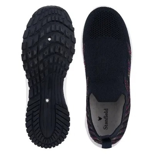 GR-Stylish Navy Blue Mesh Solid Running Shoes For Women [Premium Product]