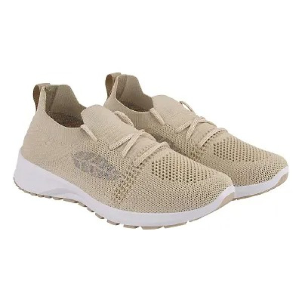 GR-Stylish Beige Mesh Solid Running Shoes For Wome...