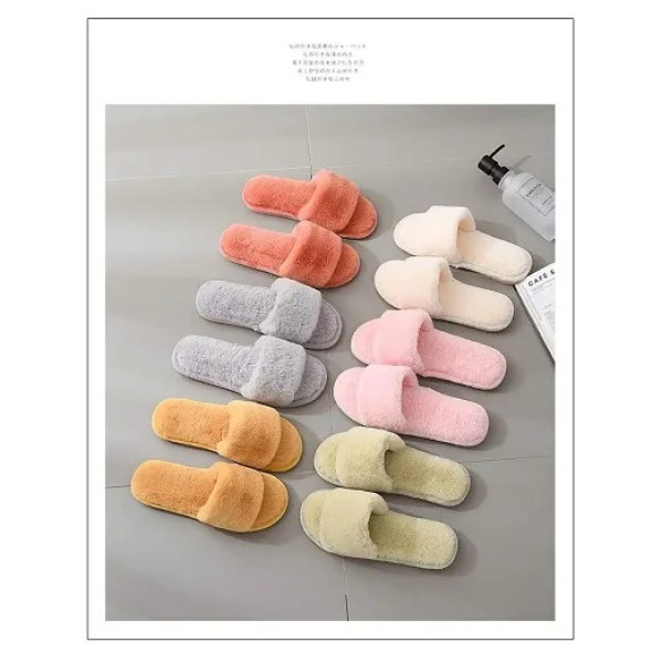 GR-Slipper For Women's Flip Flops Fur Winter Fashion House Slides Home Indoor Outdoor Sandals [Low Budget Product]