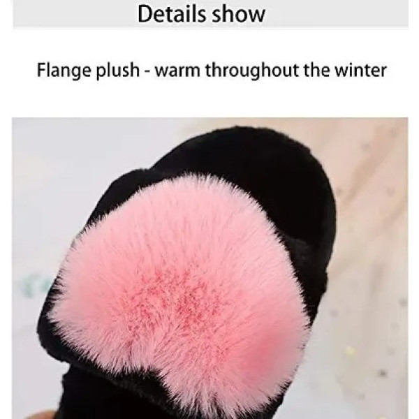 GR-Slipper For Women's Flip Flops Fur Winter Fashion House Slides Home Indoor Outdoor Sandals [Low Budget Product]