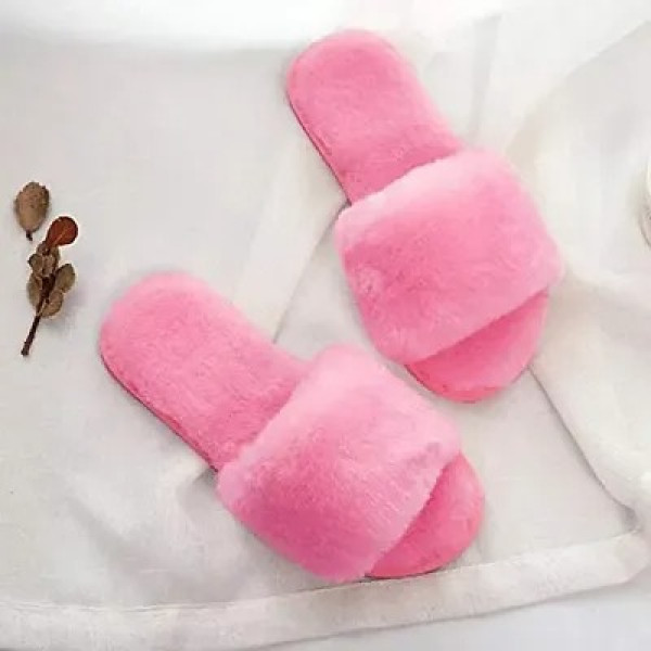 GR-ILU Slipper For Women's Flip Flops Fur Winter Fashion House Slides Home Indoor Outdoor Sandals [Low Budget Product]