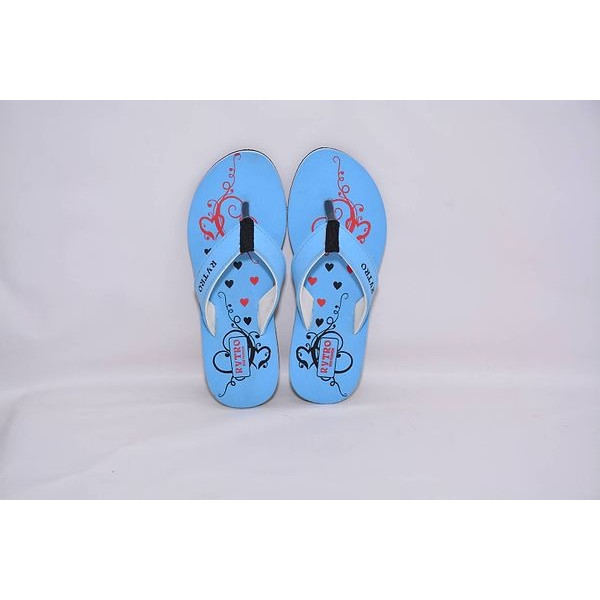 GR-Blue Eva Printed Slippers Flip Flops For Women [Low Budget Product]