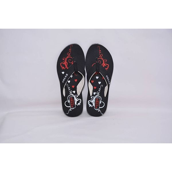 GR-Black Eva Printed Slippers Flip Flops For Women [Low Budget Product]