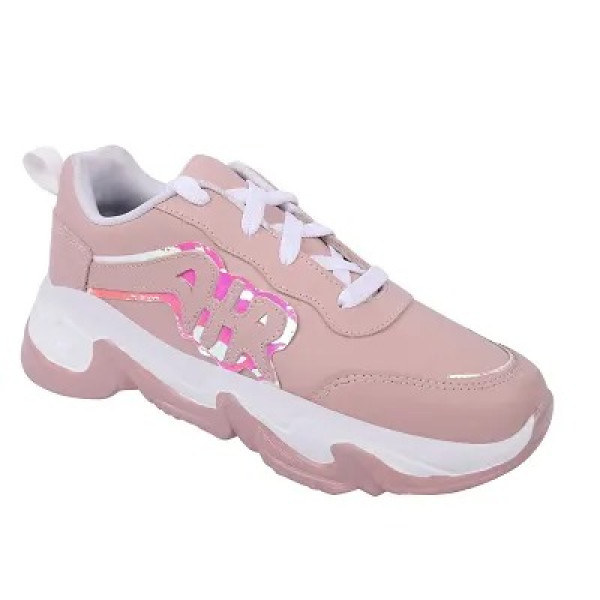 GR-Elegant Peach Synthetic Sneakers For Women [Pre...