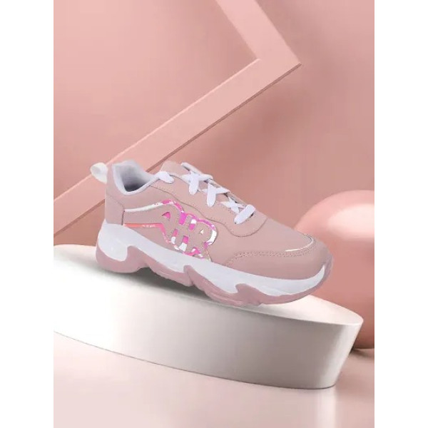 GR-Elegant Peach Synthetic Sneakers For Women [Premium Product]