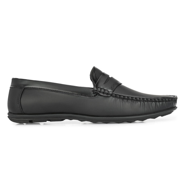 SP-Men's Black Solid synthetic Outdoor casual Loafers [Premium Product] | Free Shipping 