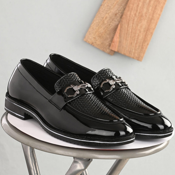 SP-Men's Black Solid Patent foam Outdoor casual Loafers [Premium Product] | Free Shipping 