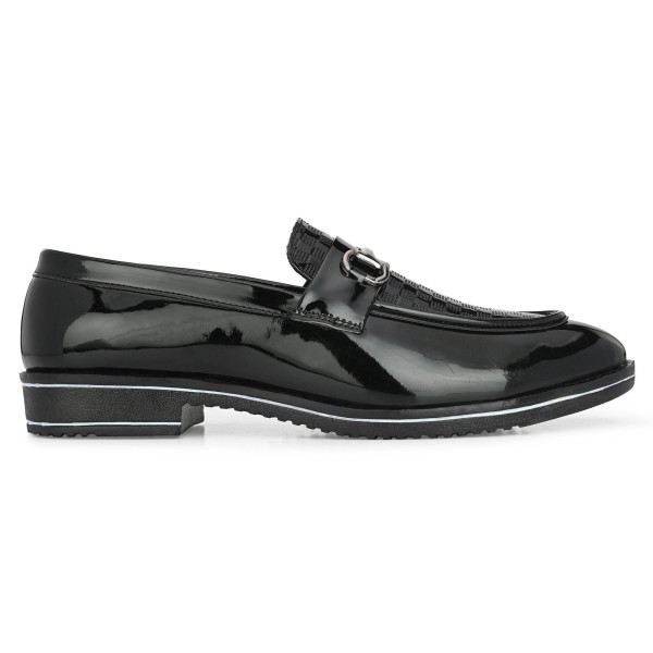 SP-Men's Black Solid Patent foam Outdoor casual Loafers [Premium Product] | Free Shipping 