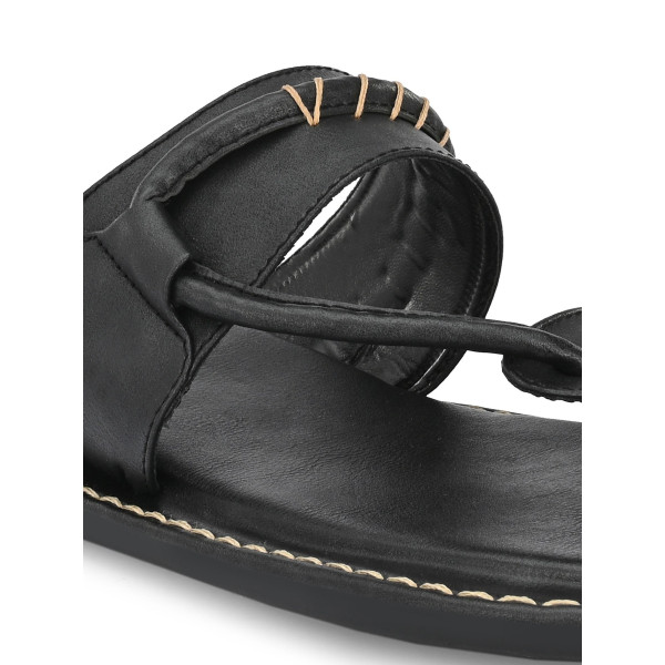 SP-Men's Black Synthetic Leather Slip-On Casual Slippers / Flip-Flop [Premium Product] | Free Shipping 