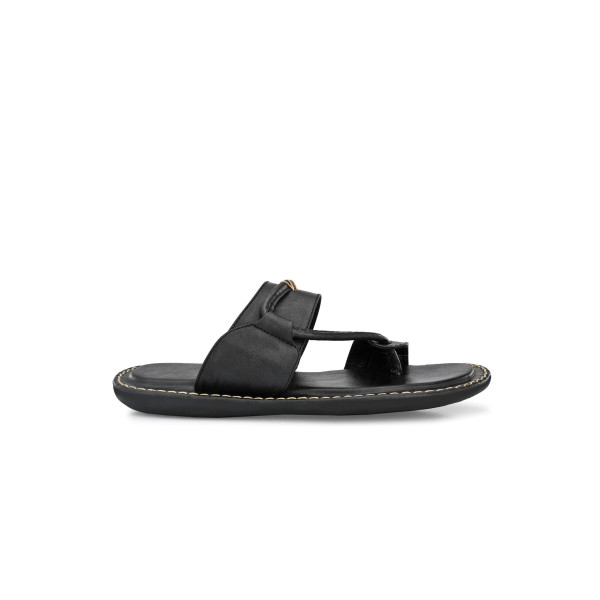 SP-Men's Black Synthetic Leather Slip-On Casual Slippers / Flip-Flop [Premium Product] | Free Shipping 