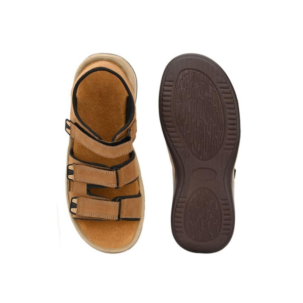 SP-Men's Beige Genuine Leather Slip-On Casual Sandal [Premium Product] | Free Shipping 