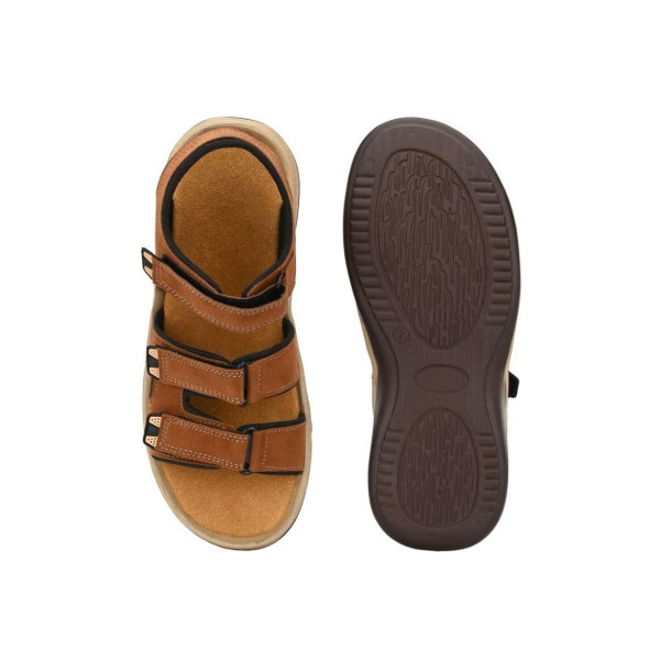 SP-Men's Beige Genuine Leather Slip-On Casual Sandal [Premium Product] | Free Shipping 