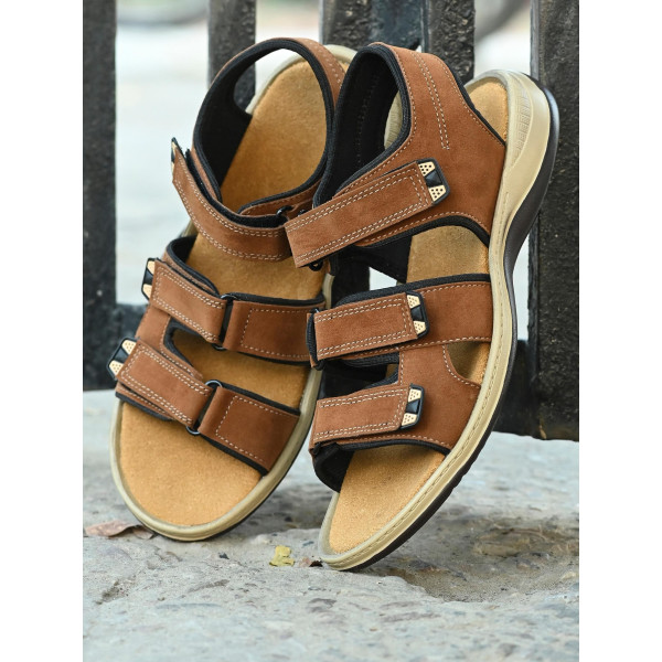 SP-Men's Beige Genuine Leather Slip-On Casual Sandal [Premium Product] | Free Shipping 