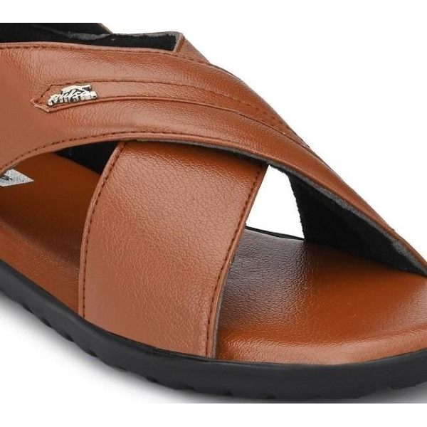 SP-Men's Tan Synthetic Leather Slip-On Casual Sandal [Premium Product] | Free Shipping 