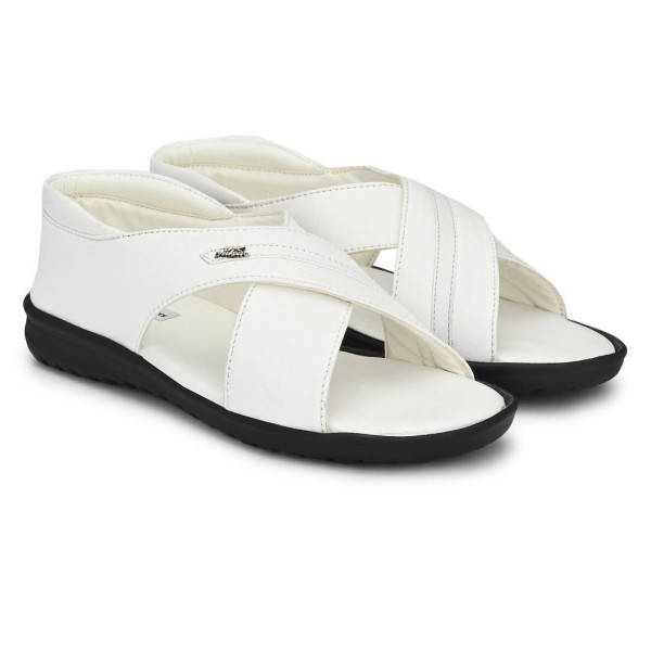 SP-Men's White Synthetic Leather Slip-On Casual Sa...
