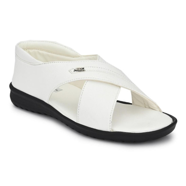 SP-Men's White Synthetic Leather Slip-On Casual Sandal [Premium Product] | Free Shipping 