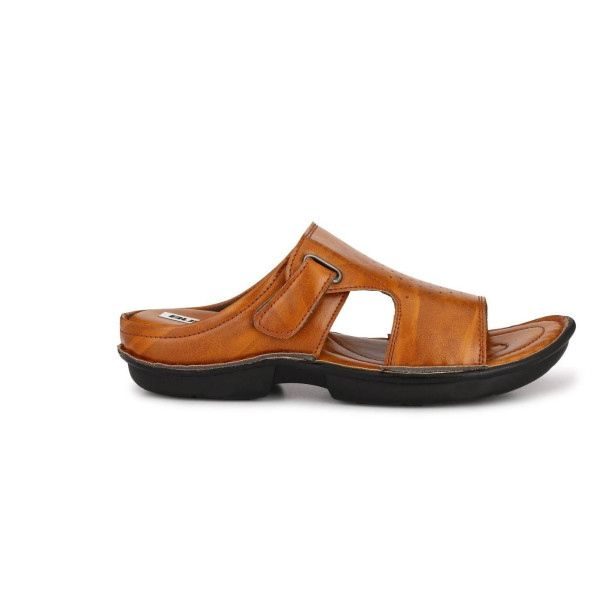 SP-Men's Tan Synthetic Leather Slip-On Casual Sandal [Premium Product] | Free Shipping 