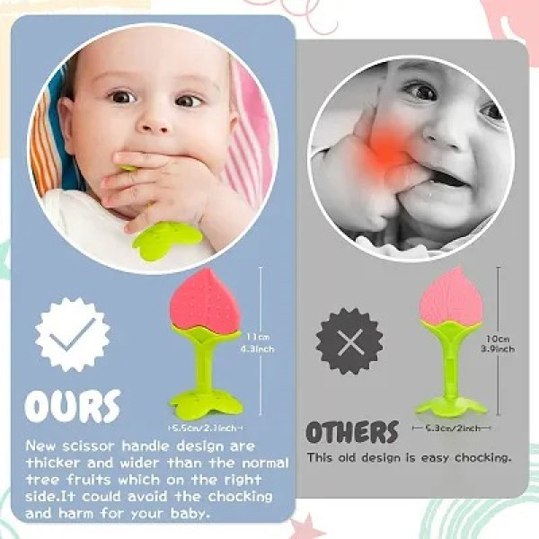 GR-Amazing Fruit Teether Toy Baby Teething Pack of 2 [Low Budget Product]