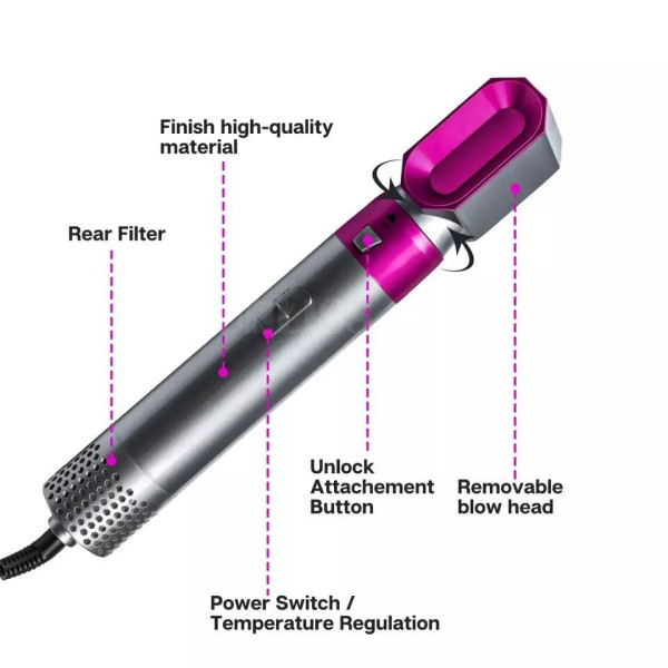 GR-5 in 1 Hair Dryer , Detachable Hair Styler [Premium Product]