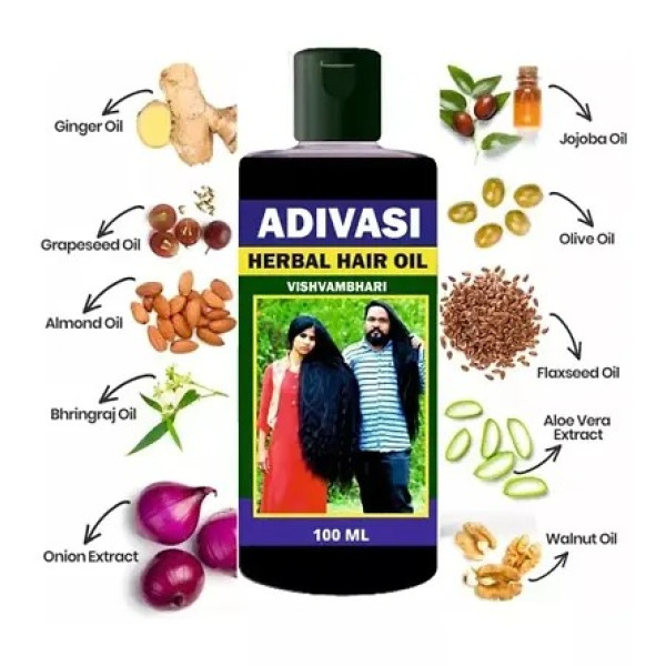 GR-Adivasi Herbal Hair Oil 100ml [Low Budget Product]