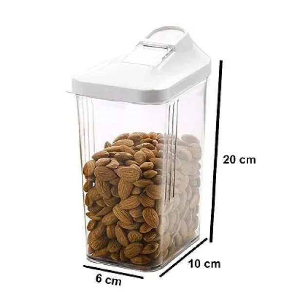 GR-6 Pcs Plastic Easy Flow Dispenser 750ml – Kitchen Storage Containers Jars Set for Cereals, Rice, Pulses [Low Budget Product]